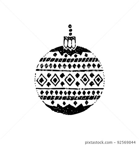 Decorative Christmas Ball Black Dotwork Decorative Christmas Ball Black Dotwork 92569844
