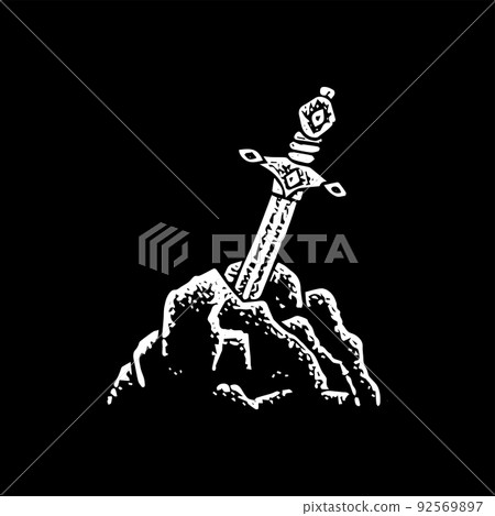 Sword in Stone Black Dotwork 92569897