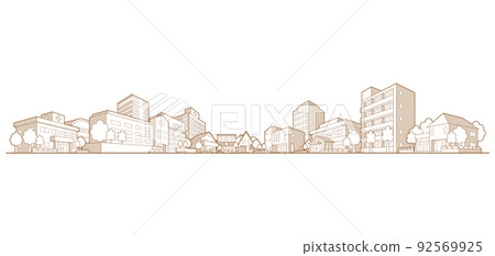 城市景觀透視圖.矢量說明。 92569925