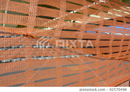 Off-limits net on the riverbed 92570496