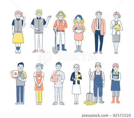 各行各業的人12個男女套裝 92571520