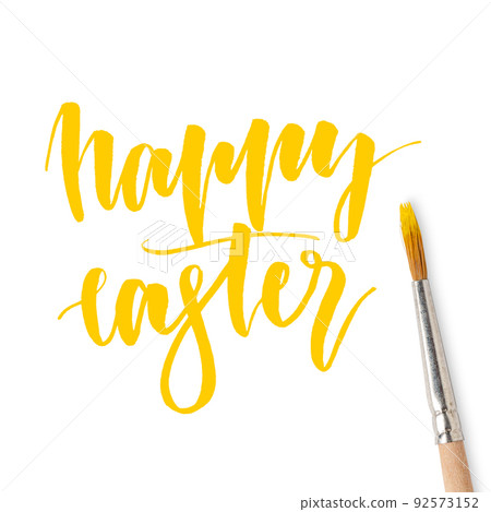 Happy Easter. Handwritten text. Modern calligraphy Happy Easter. Handwritten text. Modern calligraphy 92573152