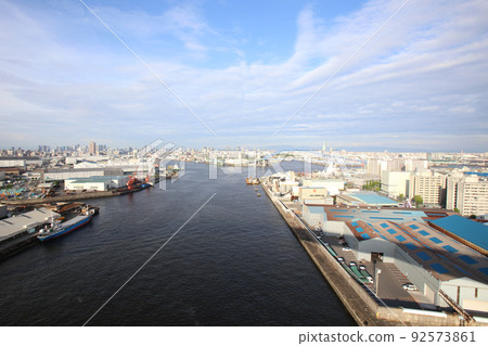 Namihaya Ohashi Chishimabashi Taisho Ward Osaka City Scenery Warehouse Material Storage Showayama Truss Architecture Osaka Bay Scenery 92573861