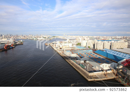 Namihaya Ohashi Chishimabashi Taisho Ward Osaka City Scenery Warehouse Material Storage Showayama Truss Architecture Osaka Bay Scenery 92573862
