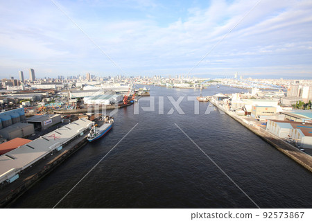 Namihaya Ohashi Chishimabashi Taisho Ward Osaka City Scenery Warehouse Material Storage Showayama Truss Architecture Osaka Bay Scenery 92573867