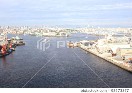 Namihaya Ohashi Chishimabashi Taisho Ward Osaka City Scenery Warehouse Material Storage Showayama Truss Architecture Osaka Bay Scenery 92573877