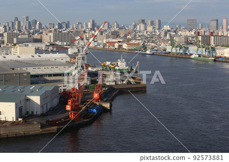 Namihaya Ohashi Chishimabashi Taisho Ward Osaka City Scenery Warehouse Material Storage Showayama Truss Architecture Osaka Bay Scenery 92573881