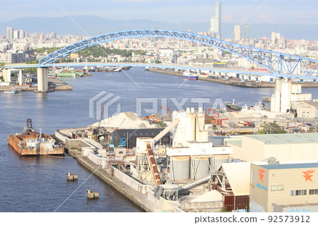 波早大橋 千島橋 大正區 大阪市 風景倉庫 物資倉庫 昭和山 桁架建築 大阪灣風景 92573912