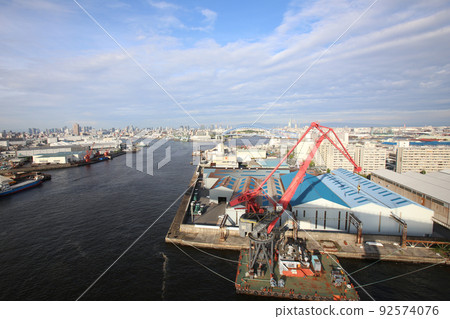 Namihaya Ohashi Chishimabashi Taisho Ward Osaka City Scenery Warehouse Material Storage Showayama Truss Architecture Osaka Bay Scenery 92574076