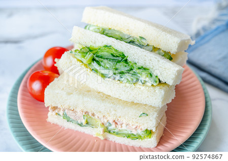 Cucumber and tuna sandwich Cucumber and tuna sandwich 92574867