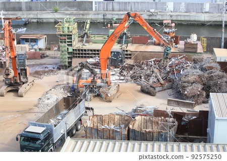 Industrial waste, scrap processing, recycled resources, recycling, reuse, dumping ground, industrial waste, recycling factory Industrial waste, scrap processing, recycled resources, recycling, reuse, dumping ground, industrial waste, recycling factory 92575250