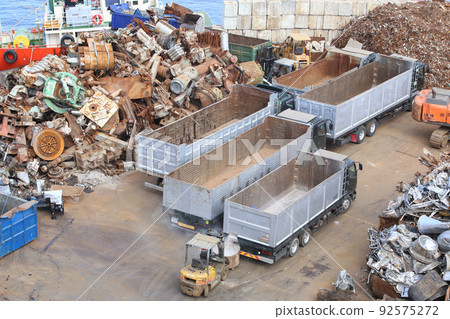 Industrial waste, scrap processing, recycled resources, recycling, reuse, dumping ground, industrial waste, recycling factory Industrial waste, scrap processing, recycled resources, recycling, reuse, dumping ground, industrial waste, recycling factory 92575272