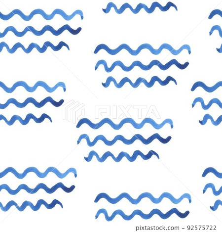 Watercolor seamless vector wave pattern Watercolor seamless vector wave pattern 92575722