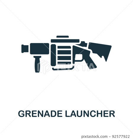 Grenade Launcher icon. Monochrome simple line Weapon icon for templates, web design and infographics 92577922