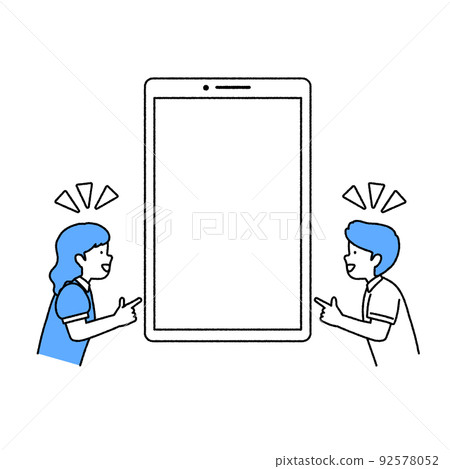 智能手機和男人和女人：靈感 92578052