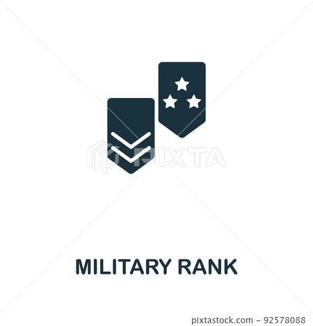 Military Rank icon. Monochrome simple line War icon for templates, web design and infographics 92578088