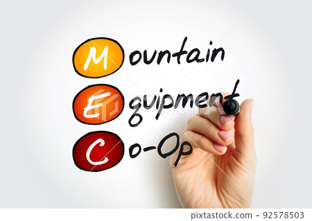 MEC - Mountain Equipment Co-Op acronym, concept background MEC - Mountain Equipment Co-Op acronym, concept background 92578503