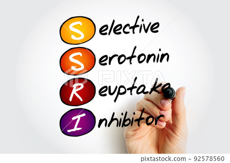 SSRI - Selective Serotonin Reuptake Inhibitor acronym, concept background SSRI - Selective Serotonin Reuptake Inhibitor acronym, concept background 92578560