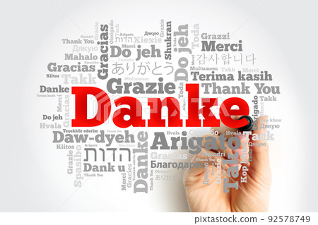 Danke (Thank You in German) word cloud background in different languages with marker Danke (Thank You in German) word cloud background in different languages with marker 92578749