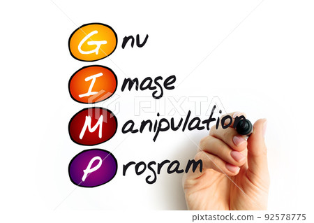 GIMP - Gnu Image Manipulation Program acronym, concept background 92578775