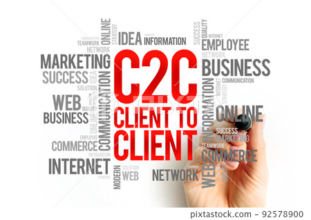 C2C - Client To Client word cloud, business concept background 92578900
