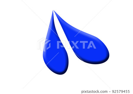眼淚/汗水情感圖標淡藍色 眼淚/汗水情感圖標淡藍色 92579455