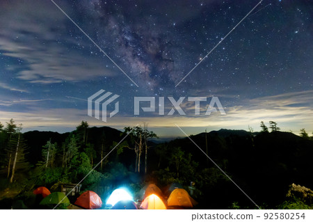 Nishiho Sanso 帳篷區和夜晚的星空 Nishiho Sanso 帳篷區和夜晚的星空 92580254