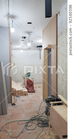 Interior, construction site, golf zone, woodworking, wood, door Interior, construction site, golf zone, woodworking, wood, door 92580396
