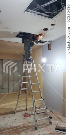 Interior, construction site, golf zone, woodworking, wood, door 92580450