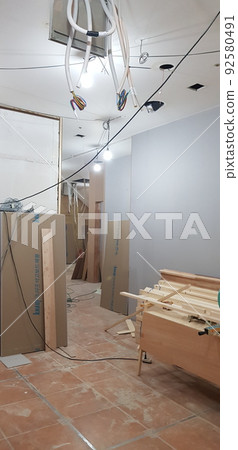 Interior, construction site, golf zone, woodworking, wood, door 92580491