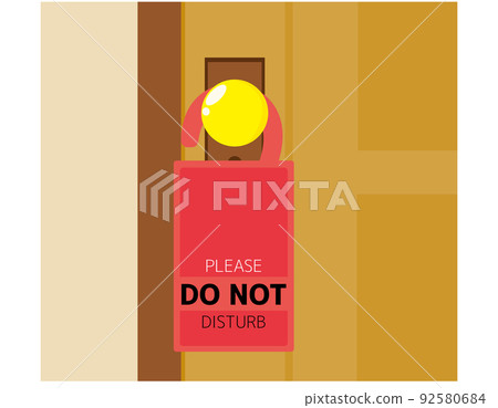 酒店門牌請勿打擾矢量圖 92580684