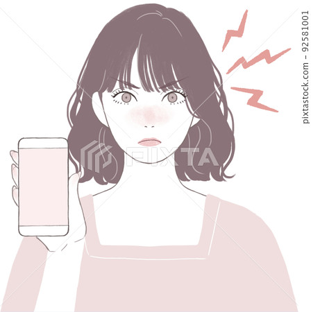 憤怒的鮑勃剪（燙髮）漂亮的女人 92581001