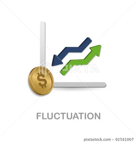 Fluctuation icon. 3d illustration from economic collection. Creative Fluctuation 3d icon for web design, templates, infographics and more 92581007