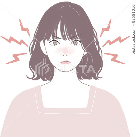 憤怒的鮑勃剪（燙髮）漂亮的女人 92581010