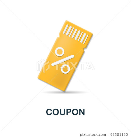Coupon icon. 3d illustration from e-commerce collection. Creative Coupon 3d icon for web design, templates, infographics and more Coupon icon. 3d illustration from e-commerce collection. Creative Coupon 3d icon for web design, templates, infographics and more 92581130