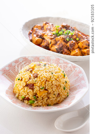 Fried rice and mapo tofu Fried rice and mapo tofu 92583105