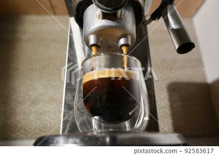 Wide Angle of Espresso Machine and Espresso cup 92583617