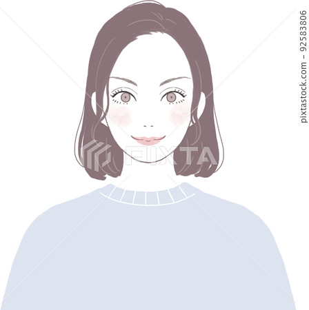 一個漂亮的女人，有著積極的波波頭（直） 92583806