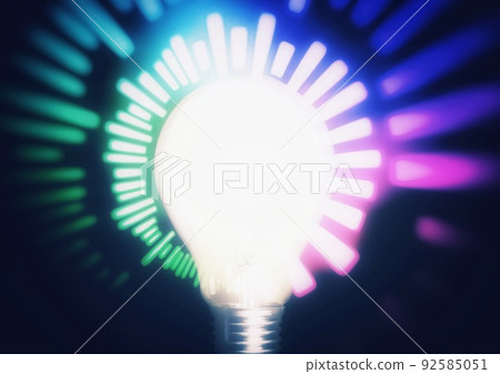 Illustration of a light bulb that shines with the concept of science technology Illustration of a light bulb that shines with the concept of science technology 92585051