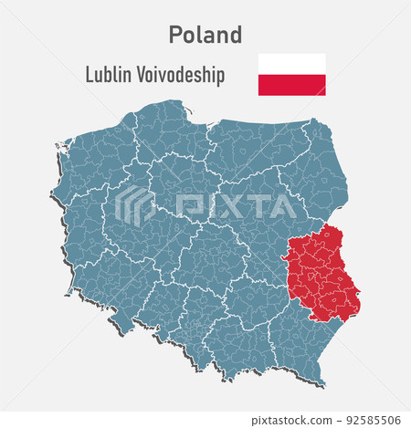Vector map Poland and Lublin voivodeship Vector map Poland and Lublin voivodeship 92585506