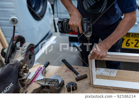 Japanese-style room remodeling shelves 92586214