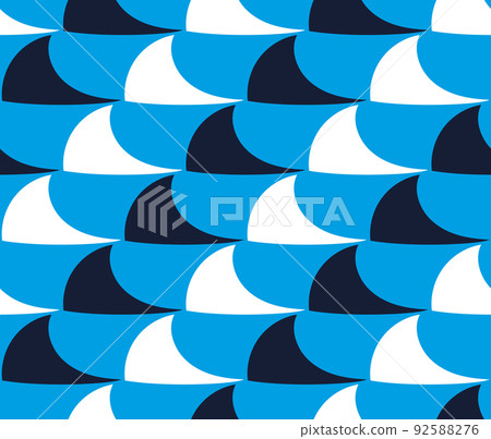 Seamless vector pattern of shark fins on a blue background. Shark print Seamless vector pattern of shark fins on a blue background. Shark print 92588276