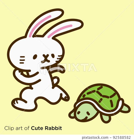 兔子人物插畫系列“兔子和烏龜比賽” 92588582