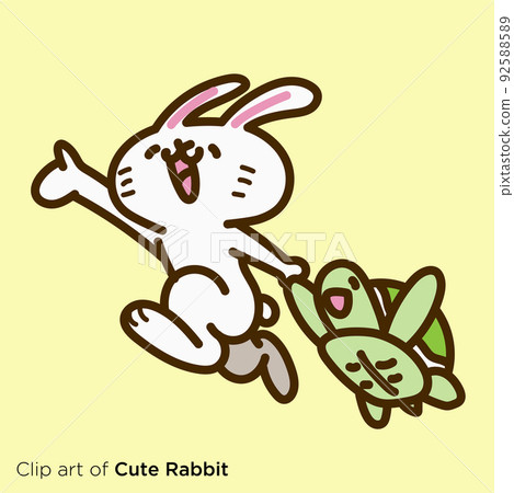 兔子角色插圖系列“兔子和烏龜一起享受” 兔子角色插圖系列“兔子和烏龜一起享受” 92588589