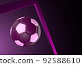 Classic 3D soccer ball crosses the gate in the dark 92588610