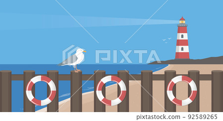 travel marine design lighthouse and sea gull by the ocean travel marine design lighthouse and sea gull by the ocean 92589265