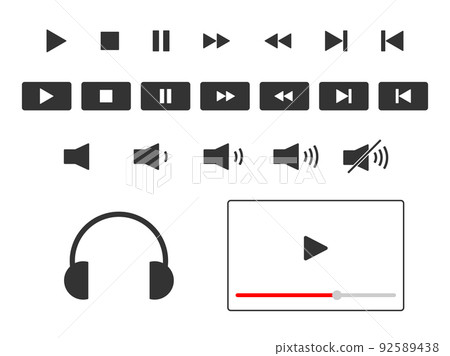 音頻揚聲器圖標插圖集 音頻揚聲器圖標插圖集 92589438