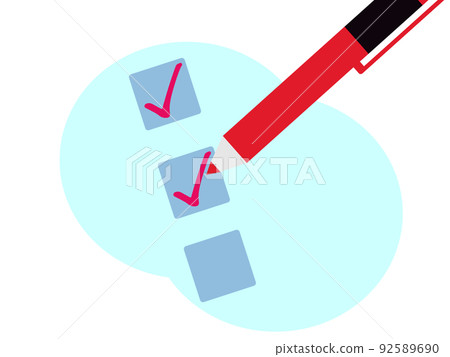 複選標記紅筆回答問卷插圖 92589690
