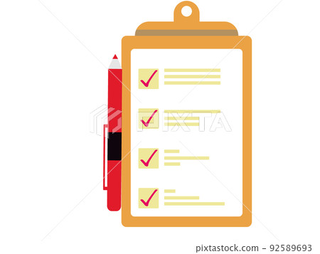 清單調查表活頁夾文檔答案圖標插圖 92589693