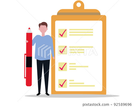 Checklist and Men Answer Questionnaire Checkbox Fill Binder Person Iras 92589696